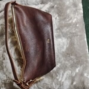 Elegant Brown Leather Shoulder Bag, PLG Large Slouchy,Premium Coldbrew*No Charm